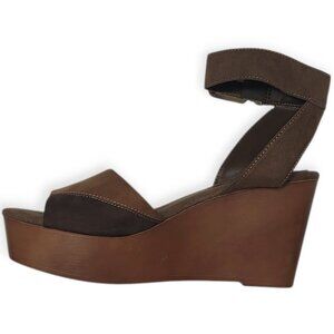 Cato’s Wedge Platform Heels Tan/Beige Suede Boho Festival Strappy Size 7